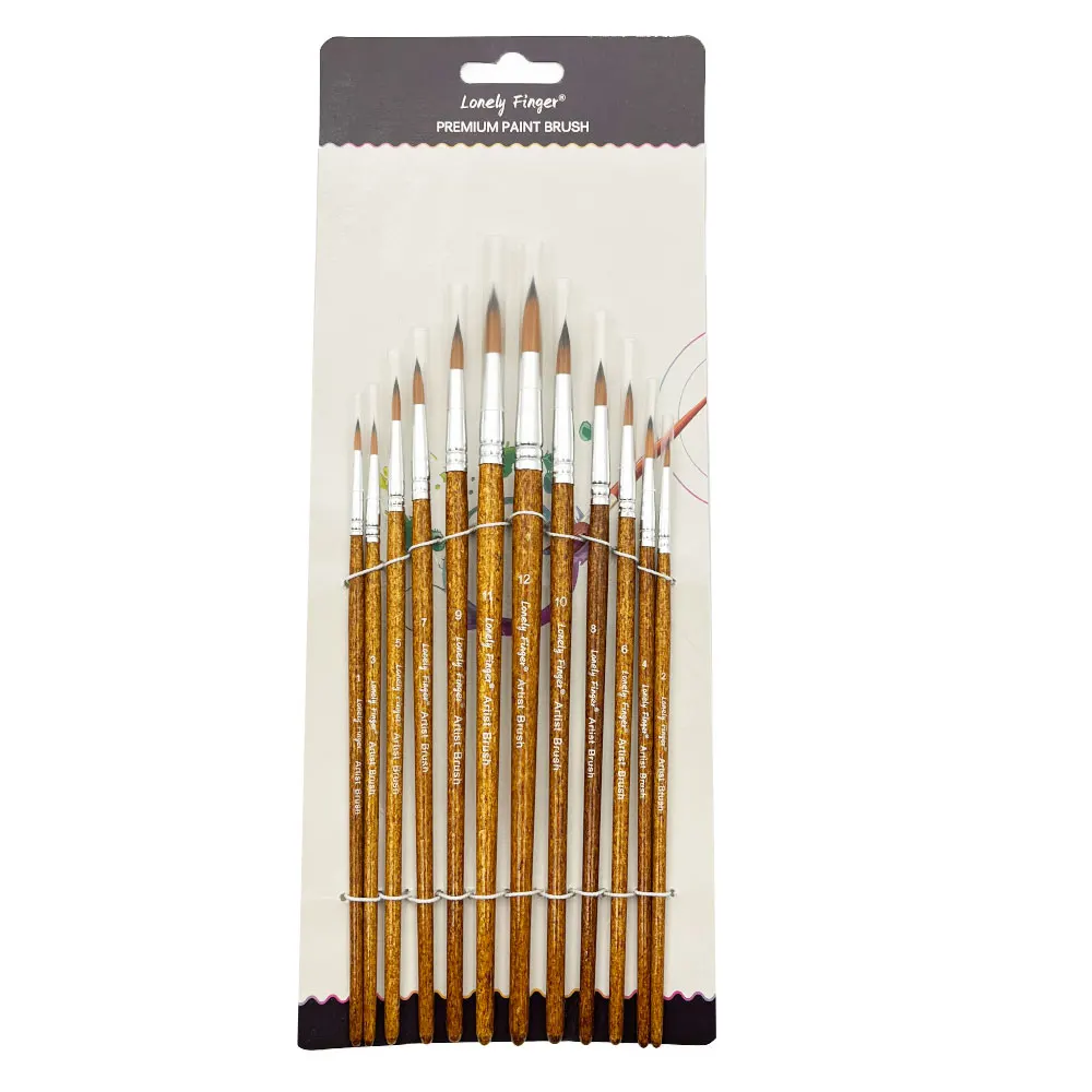 12pcs Round Paint Brushes Watercolor Brush Round Tip Artist Painting Brushes Professional Nylon Detail Paint Brush for Painting 6