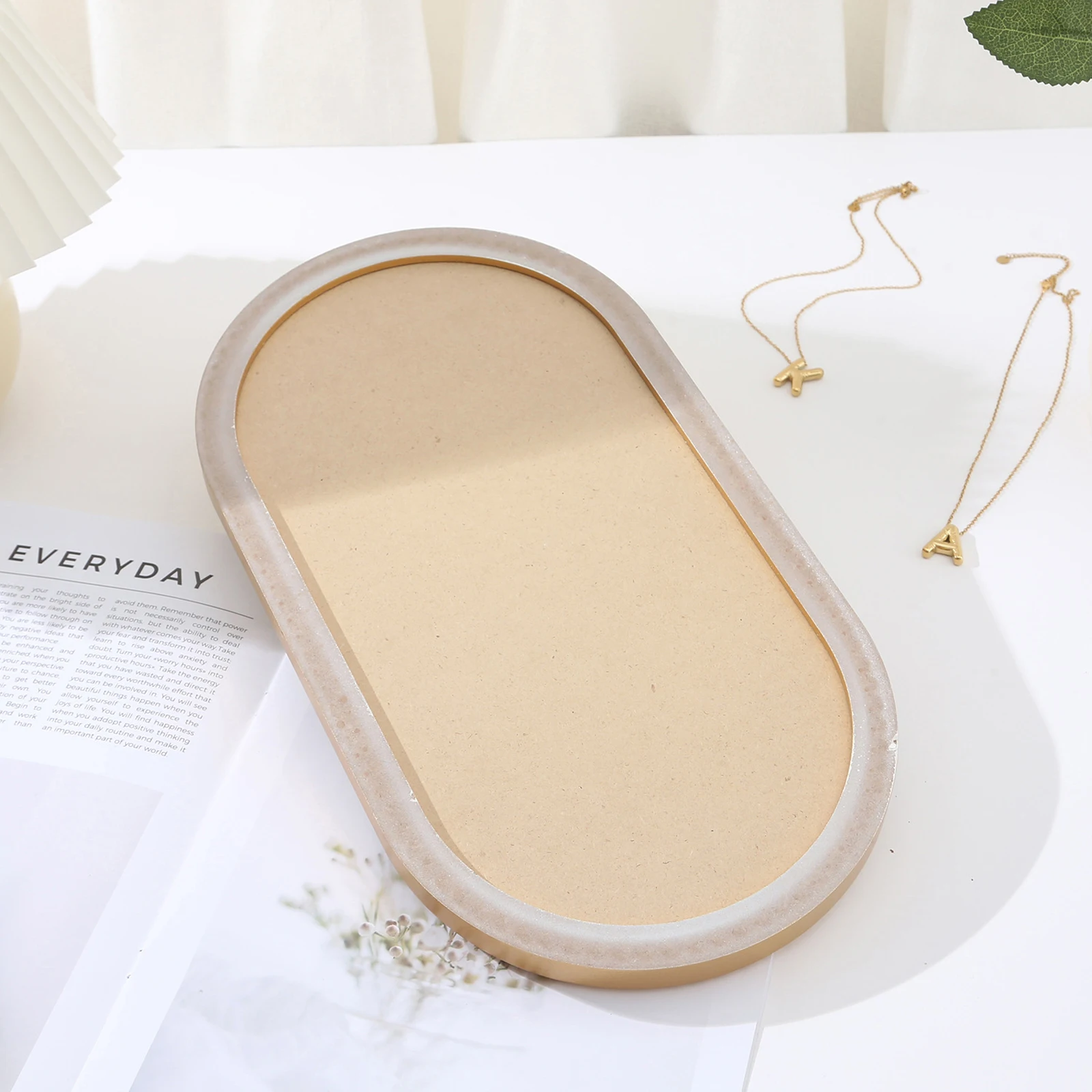 Elegant Rectangular Glass Serving Tray with Gold Handles for Coffee Table Centerpiece Kitchen Decor Dining Room Display