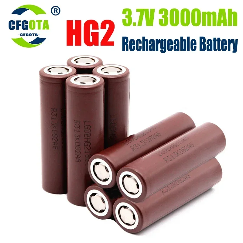 

100% Original New HG2 18650 Battery 3000mAh Battery 18650 HG2 3.7V Discharge 20A Dedicated For Screwdriver Rechargeable Battery