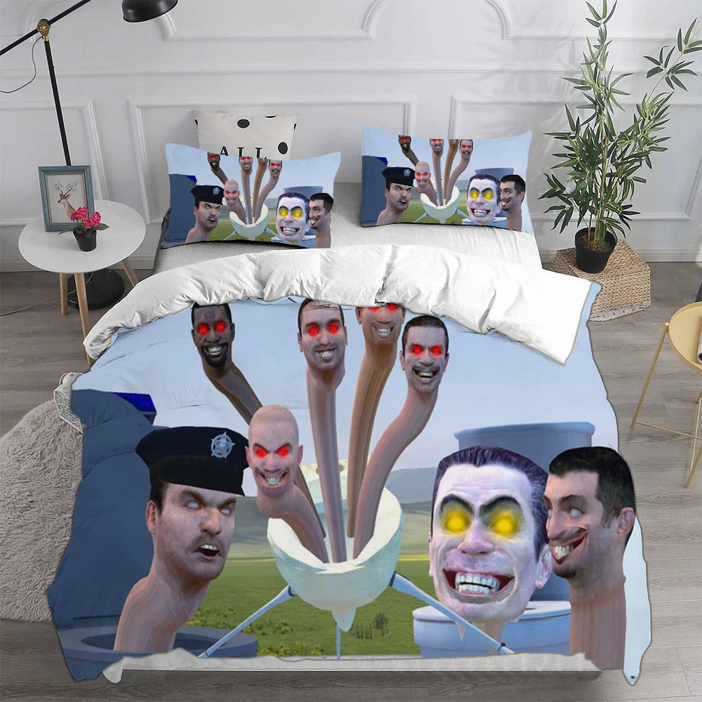 Description Picture 4 of itemGame Skibidi Toilet Arale Comforter Bedding Sets Quilt Bed Cover Duvet Cover Pillow Case 2-3 Pieces Sets Kids Adult Size