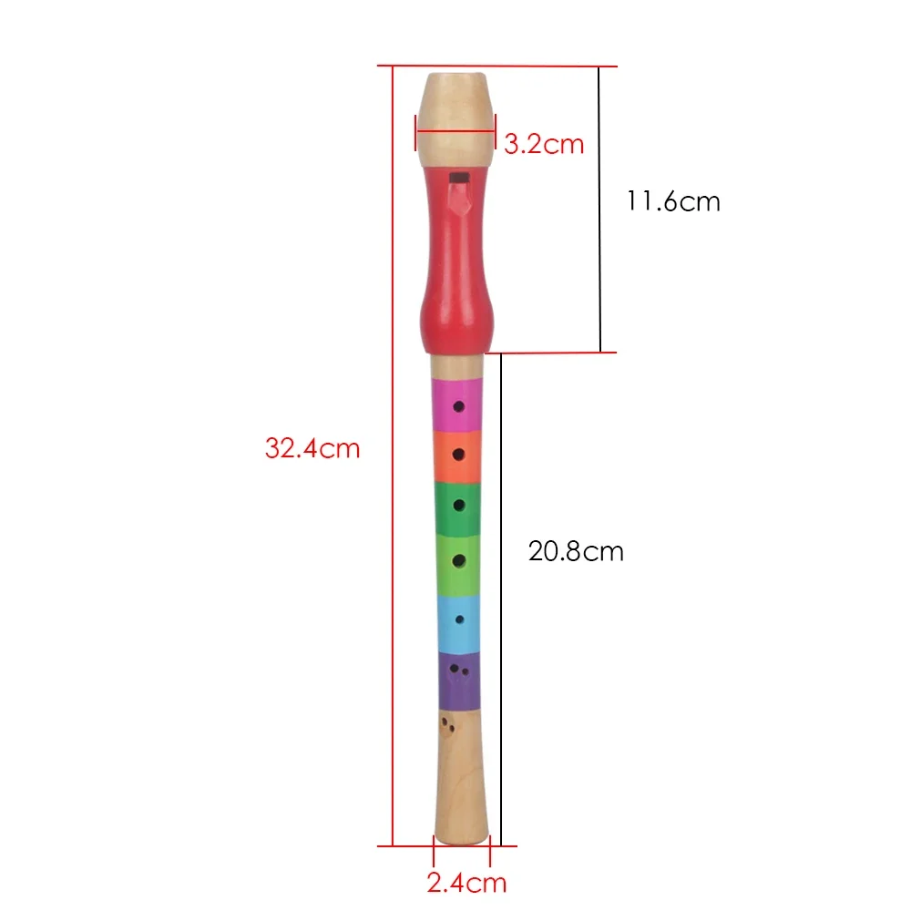 Harp Flute Wooden Eight Hole Treble Orff Flute For Children Gifts
