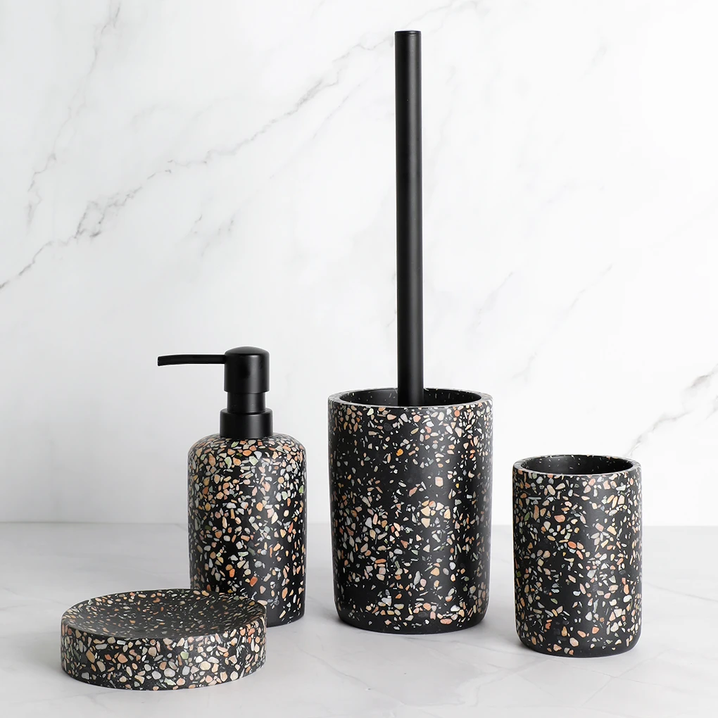Black Sparkle Bathroom Accessories Rispa