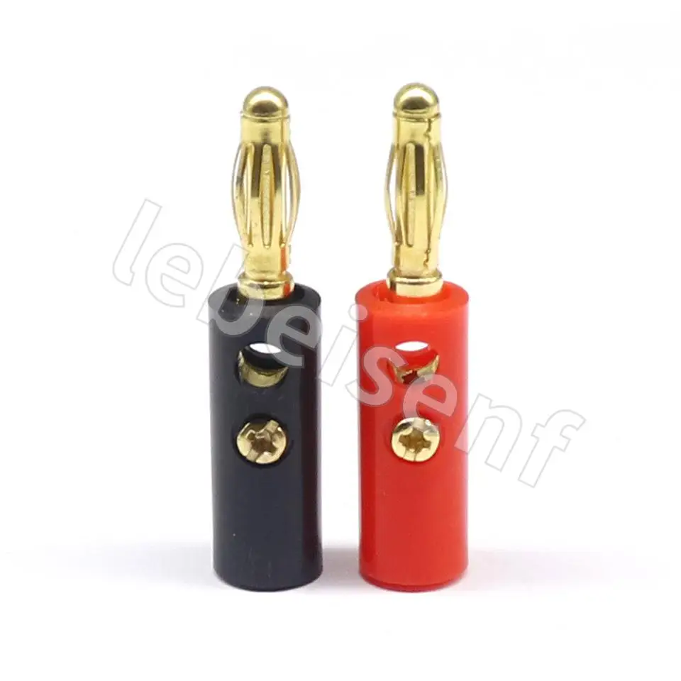10 Stück/5 Paar Audio-Lautsprecher-Schraube, Bananen-Goldplatte, Steckverbinder, 4 mm, Schwarz, Rot, Online-Großhandel, Nickel/Gold – Detail 7