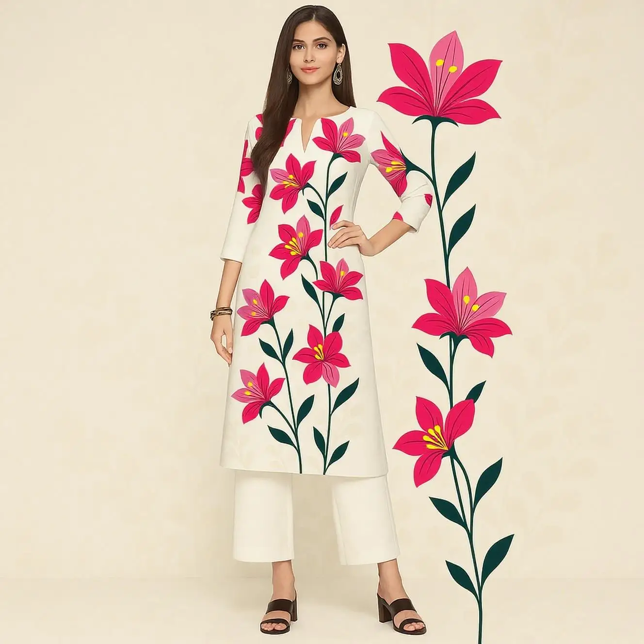 Muslim Women Casual Comfortable Kurt Dress Straight Tube Ethnic All Occasions Such As Birthday Wedding Aidilfitri Abaya - Image 5