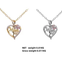Gold-Plated Mom Heart Necklace with Cubic Zirconia - Dainty Valentine's Day Gift for Women Fashion Jewelry 4