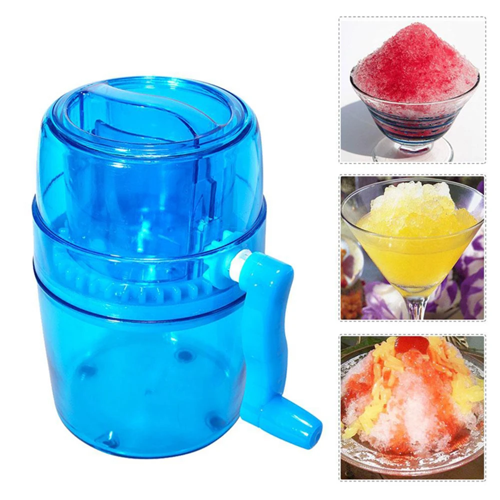 Snow Cone Smoothie Ice Block Making Machine Ice Shaver Handle Crusher Manual Multifunction Portable Slush Maker Home