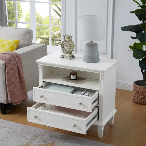 Monterey 6 Drawer Double Dresser and Nightstand Set (White) 4