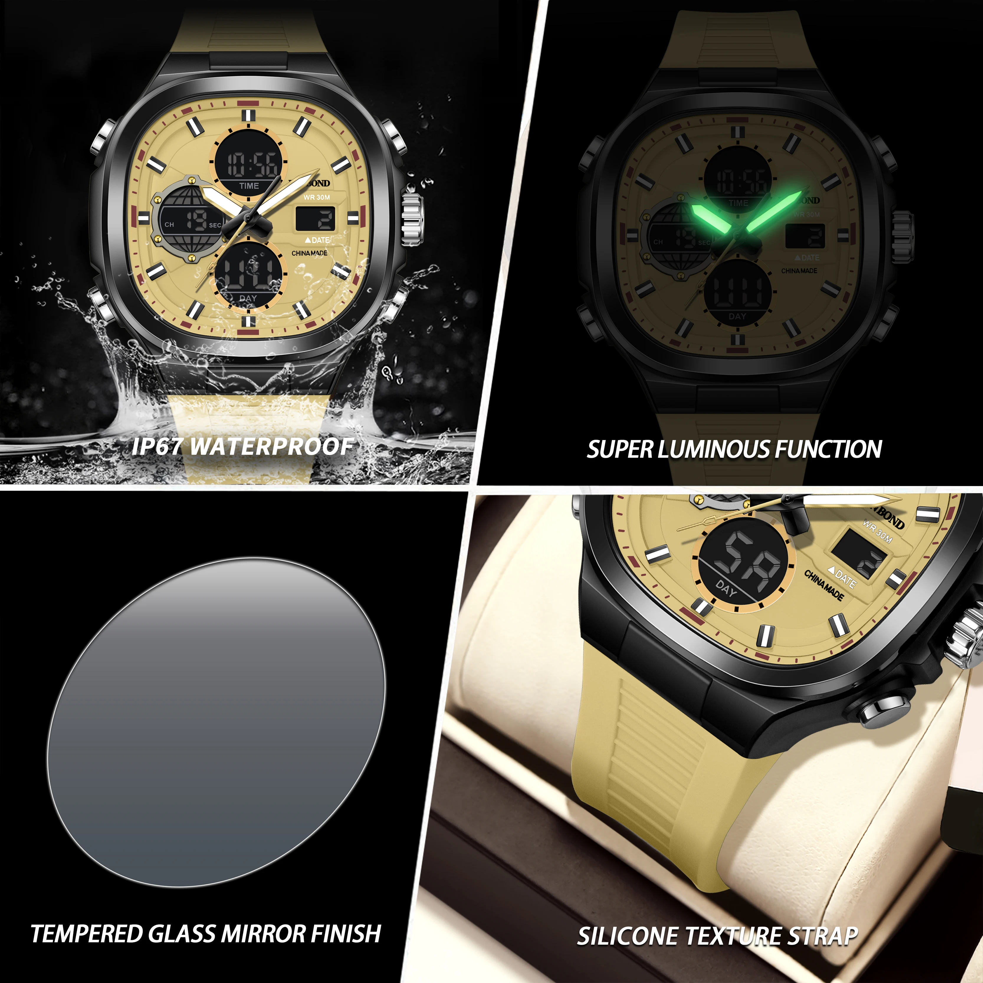 BINBOND Luxury Men's Chronograph Quartz Watch - Luminous & Waterproof