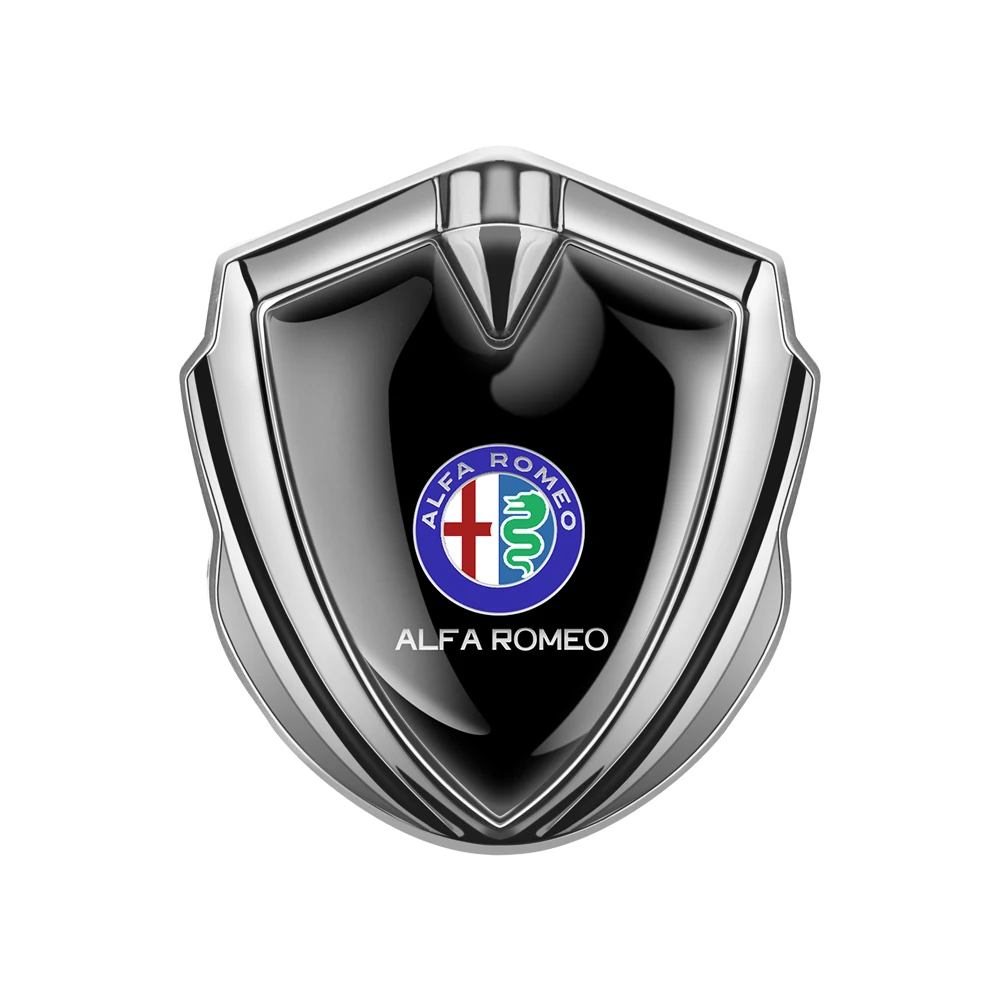 Alfa Romeo Metalen 3D Sticker - Lijmlaag achterzijde