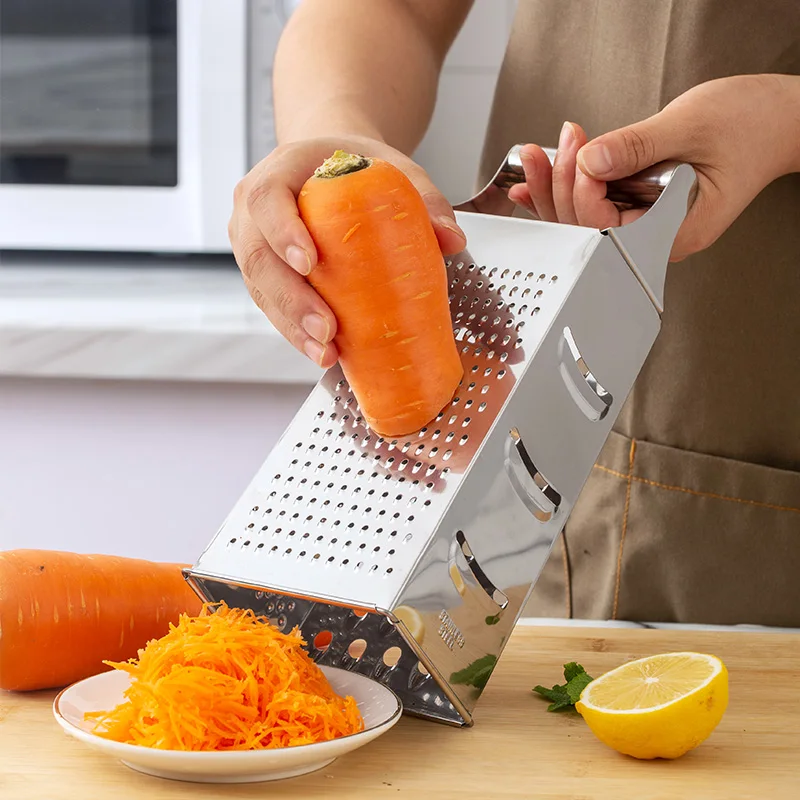 Cheese Grater & Shredder - Stainless Steel - 4 Sided Boxed Grater