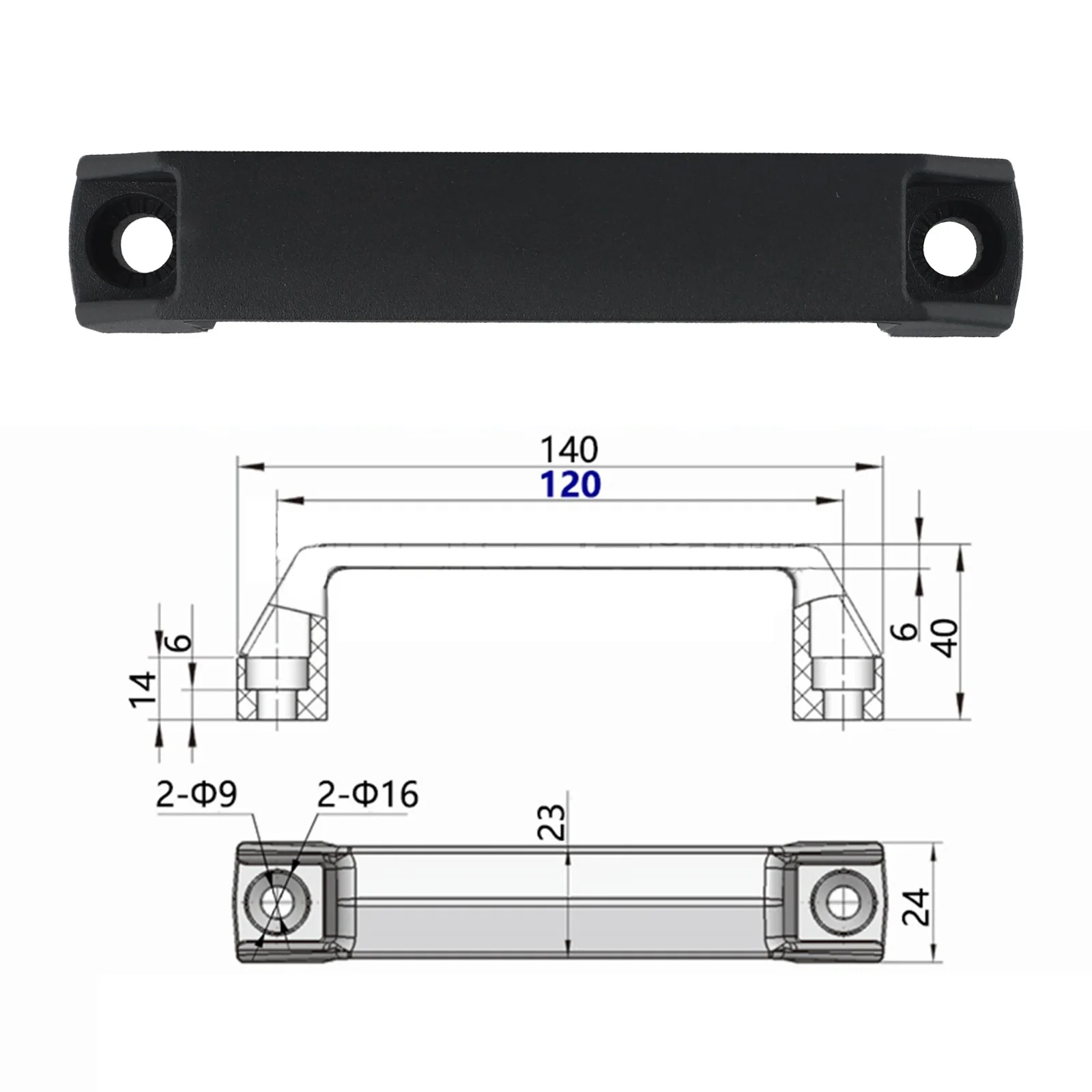 2PCS Cabinet Handle Thickened Cabinet Door Handles Black Plastic Industrial Cabinet Handles Cabinet Door Handle