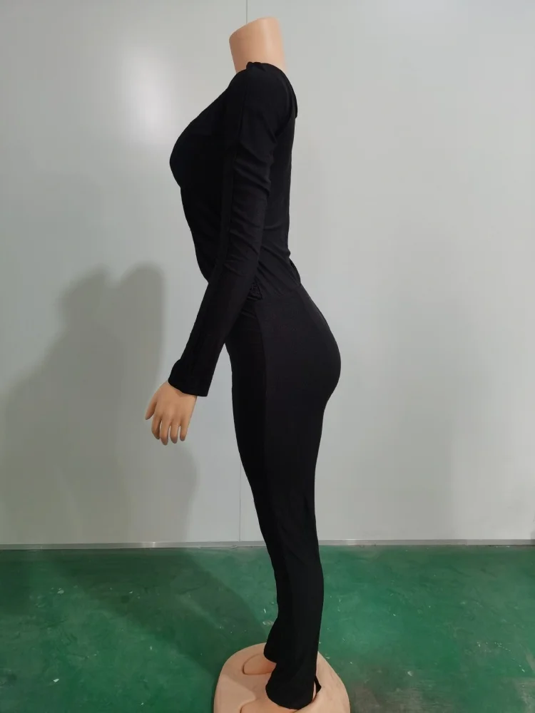 Wmstar Two Piece Sets Wholesale Club Outfits Sexy Crop Top and Leggings Fashion Trend Big V Collar Pants Sets Drop Shopping