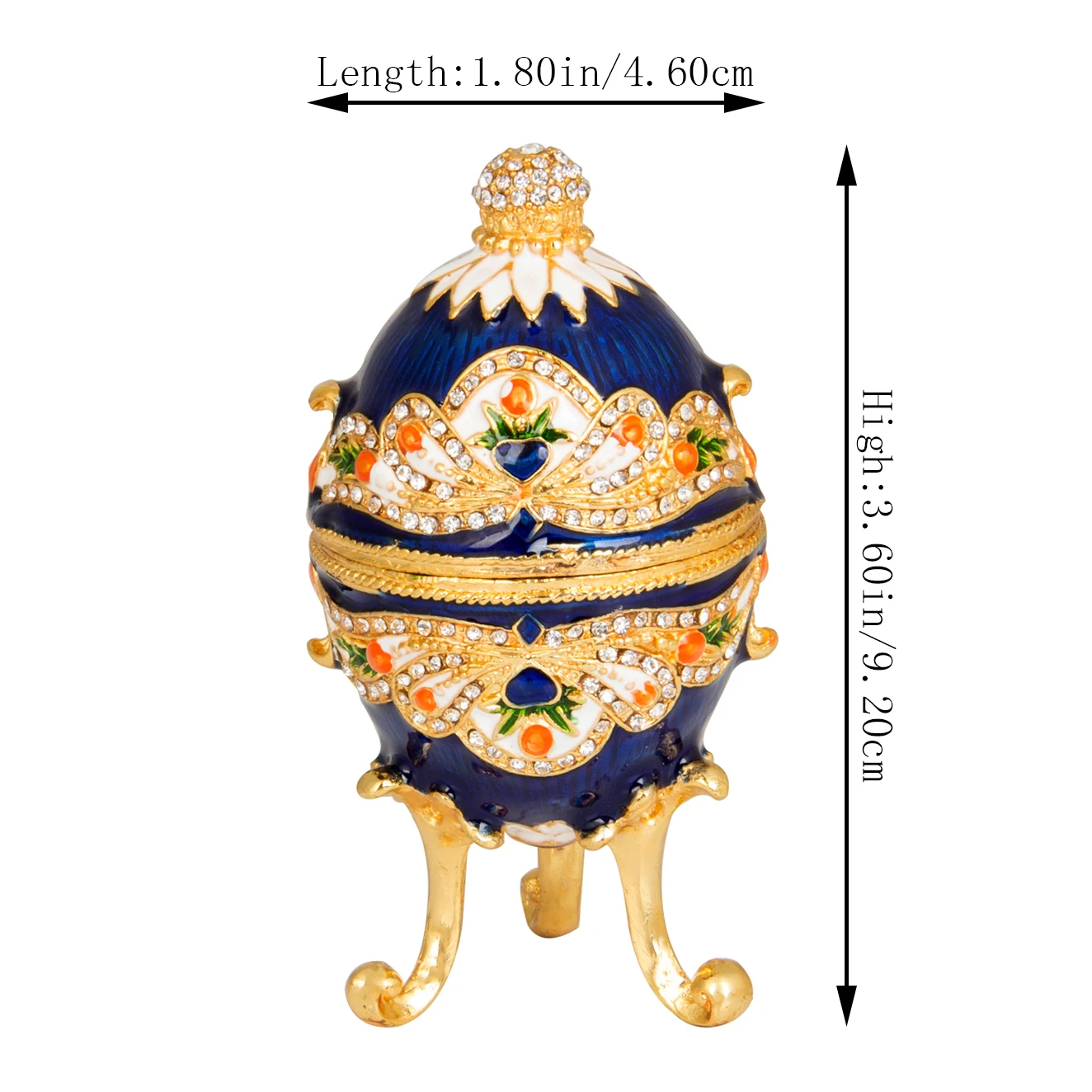 QIFU Metal Hand Painting Faberge Egg for Home Decor Gift