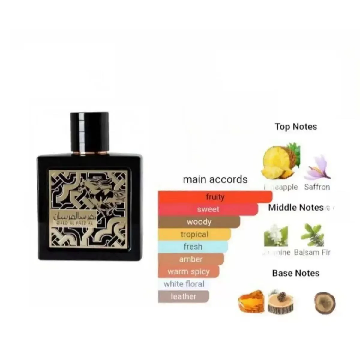 QAED AL FURSAN Neutral perfume Middle East Arab perfume 3.4oz100ml, lasting fragrance, suitable for any venue