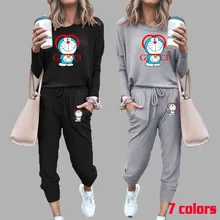 

Womens Outfits Summer Long Sleeve Jogging Pullovers and Pants Sportswear for Lady Casual Round Neck Sweatshirt 2 Pieces