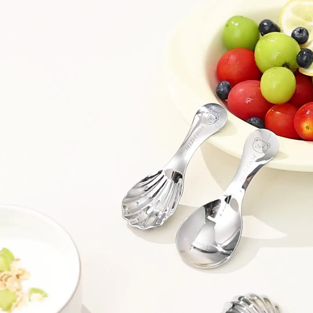 4 pz/set di cucchiaini da caffè a forma rotonda in acciaio inossidabile mini cucchiaini da tè cucchiaio da dessert cucchiaio da zuppa di gelato accessori da cucina (oro