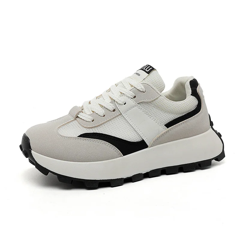 2024 Spring New Korean Edition Female Student Sports Breathable Running Thick Sole Casual Shoes