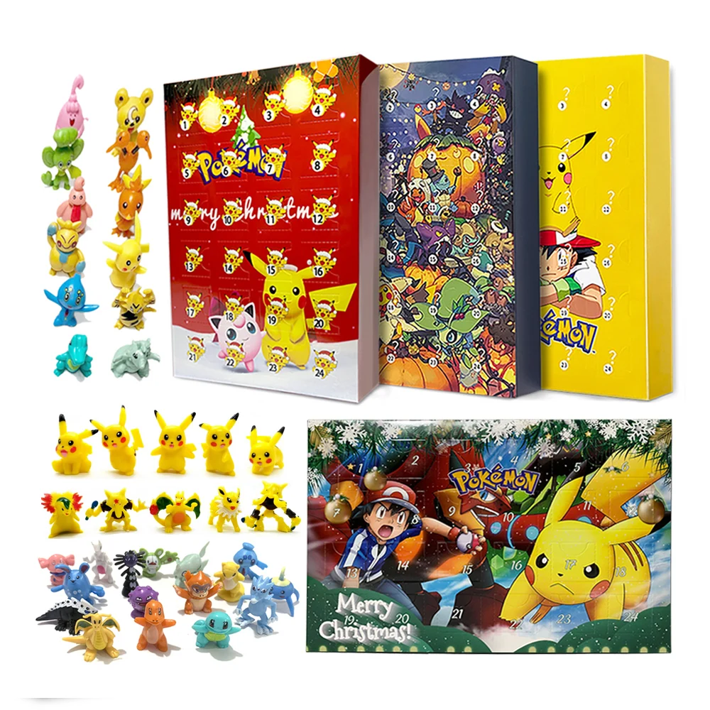New Pokemon Christmas 2022 Calendario Dell'Avvento Box Figure Toys Pikachu Anime Mini Figuras Giocattoli Per Bambini Pokemon Halloween Gifts Box