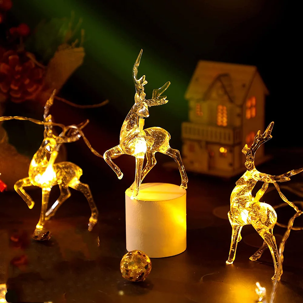 Tanie Deer LED String Light Battery/USB Operated Reindeer Christmas Lights 1.5m
