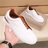 Fashionable Versatile Casual Board Head Leather Suede Light High-end Feel Business White Leather Walking Shoes Loafers Sneakers 3