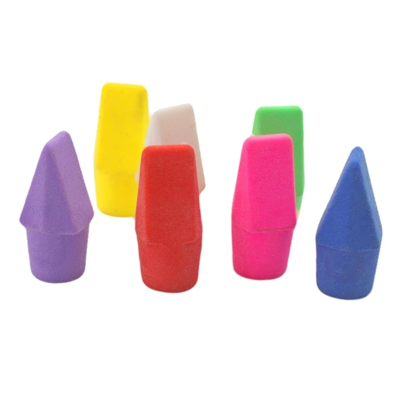 

N80D 50/100Pcs Erasers Pencil Top Eraser Shape Pencil Eraser Toppers