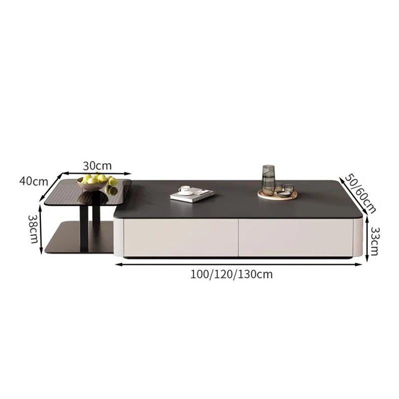 Luxury Modern Square Coffee Table with Storage 2