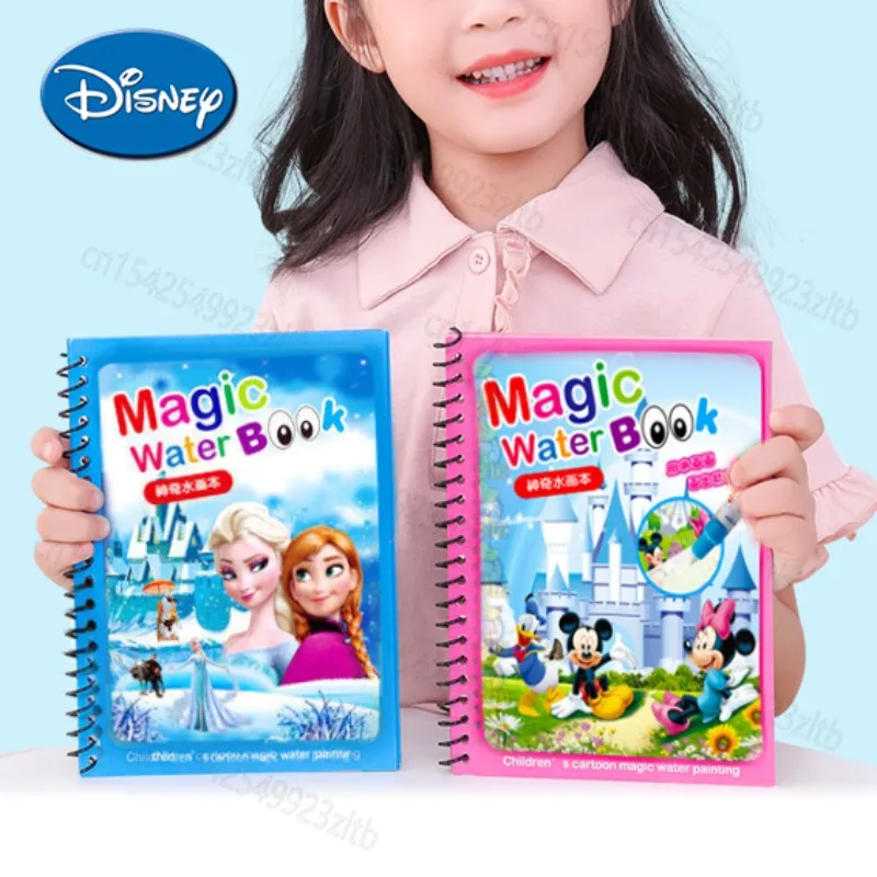 

Disney Cartoon Water Painting Drawing Toys Set for Girls Graffiti Minnie Mouse Frozen Elsa Princess Watercolour Magic Book Gifts