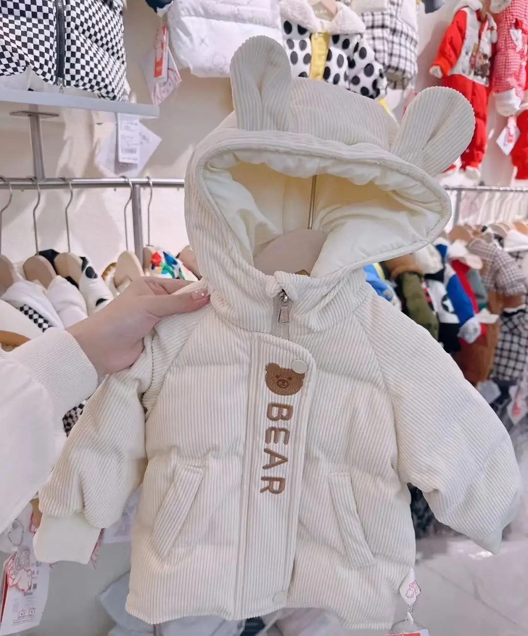 Children's Cartoon Cotton Jacket New Boys' and Girls' Hooded Cotton Jacket for Infants and Toddlers Coat Autumn Winter
