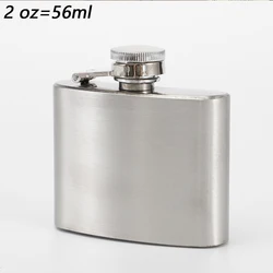Sleek Stainless Steel Hip Flask - 10oz Portable Alcohol Bottle with Screw Cap (2 oz)