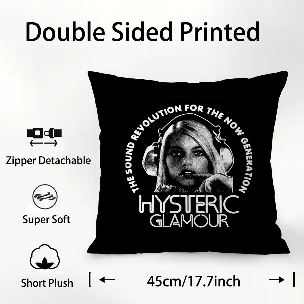 H-HystericS G-Glamour Pillow Case Plush Fabric Soft Double Sided