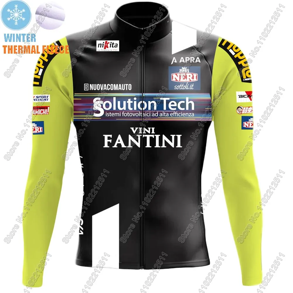 Cycling Jersey Set Vini Fantini Italy Clothing Suit Mens Long Sleeve MTB Bike Road Pants Bib Team Solution Tech