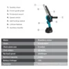 Gisam 8 Inch Brushless Chain Saw with Oil Can Cordless Handheld Pruning Chainsaw Woodworking Electric Saw Cutting Power Tools 6
