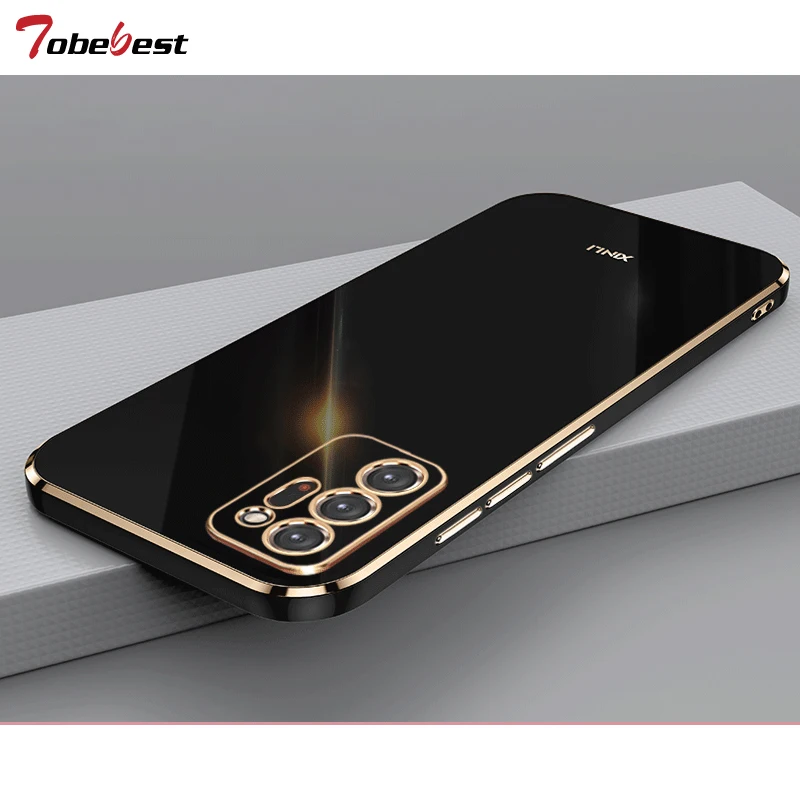 Étui en silicone de placage carré de luxe pour Samsung Galaxy Note 20 Ultra 10 Plus Lite Coque Soft TPU Phone Cover_voghion.com