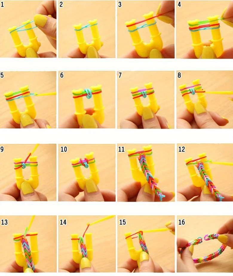 600-teiliges Gummi-Loom-Band-Set - DIY Armband & Haargummi Bastelset, Transparente Farbige Gummibänder Regenbogen-Kreis-Armband – Detail 5
