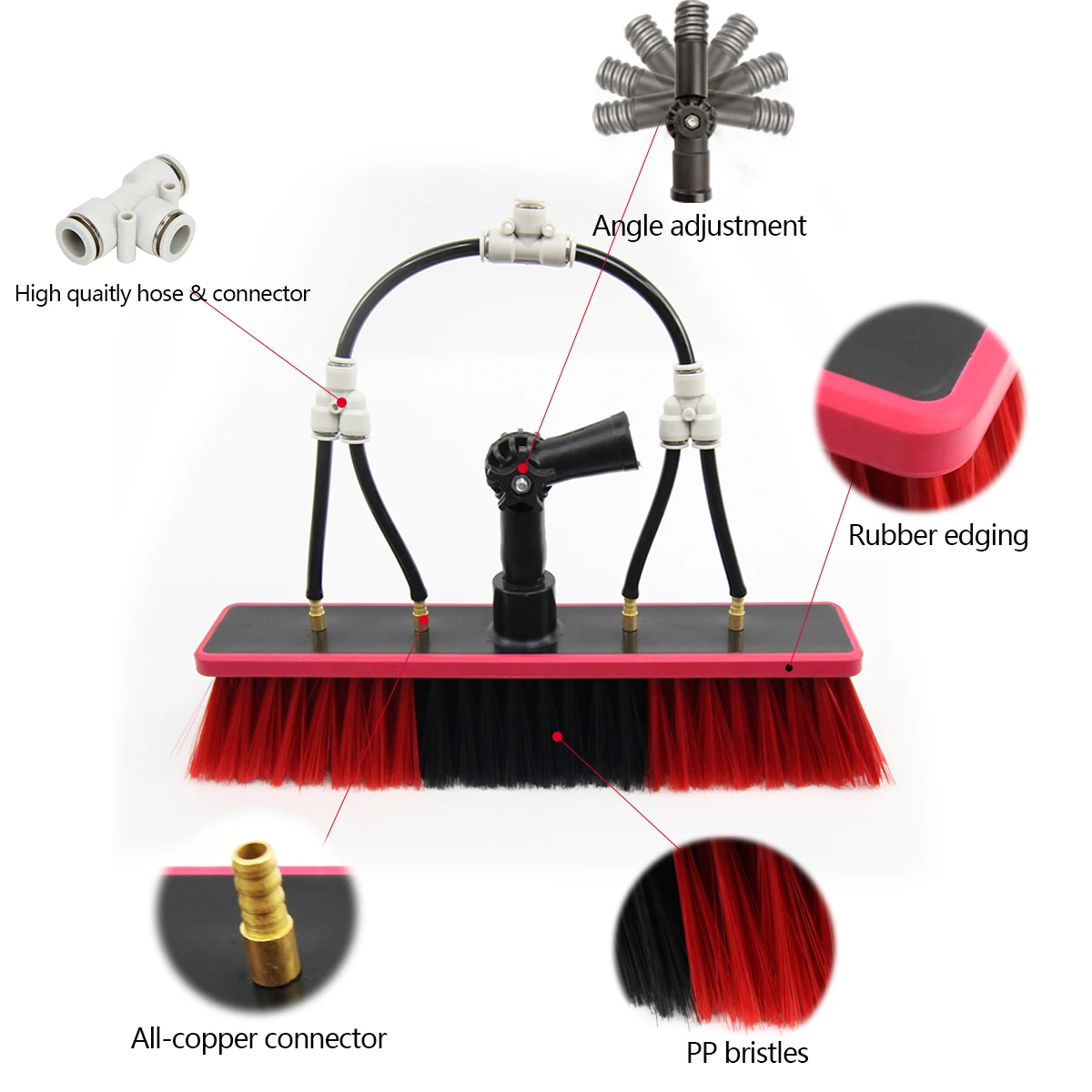 Window Cleaning Kit Water Fed Brush with Extension Pole Photovoltaic Washing Tool Solar Panel