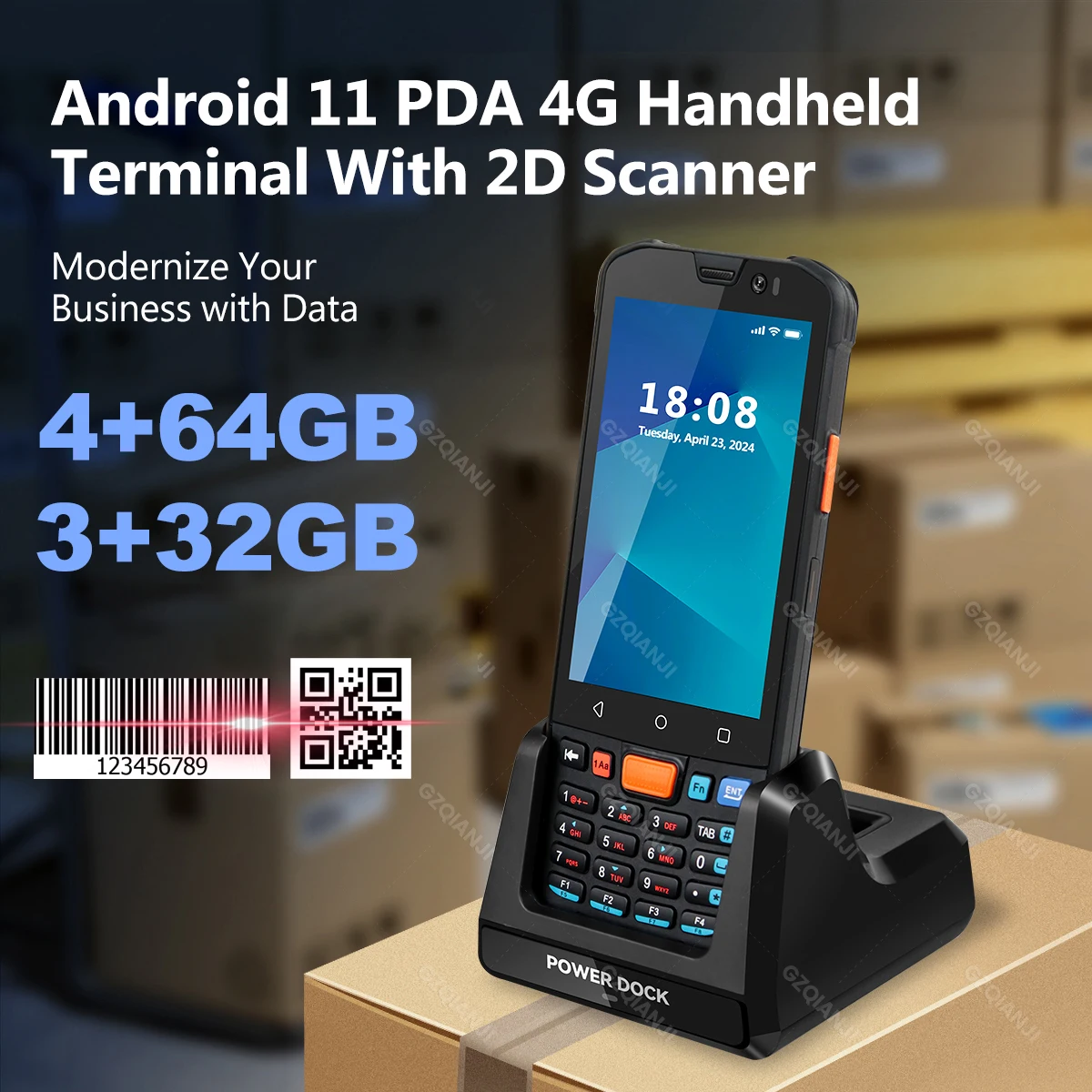 Android 11 PDA Handheld Terminal Data Collector with 1D 2D