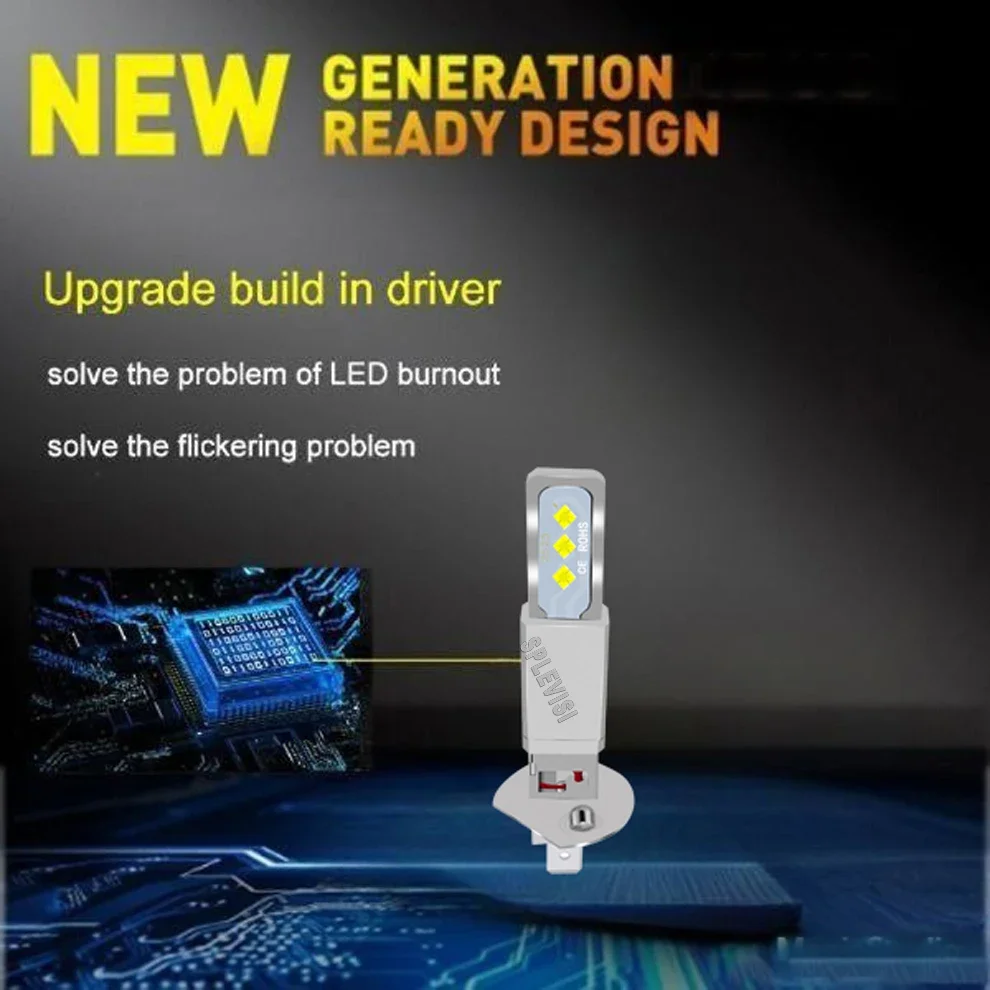 2x H1 448 자동차 LED 안개등 완벽한 빔 컷오프 패턴 6500K 르노 트래픽 2001-2014 시트로엥 C3 MK1 MK2 2002-2016용