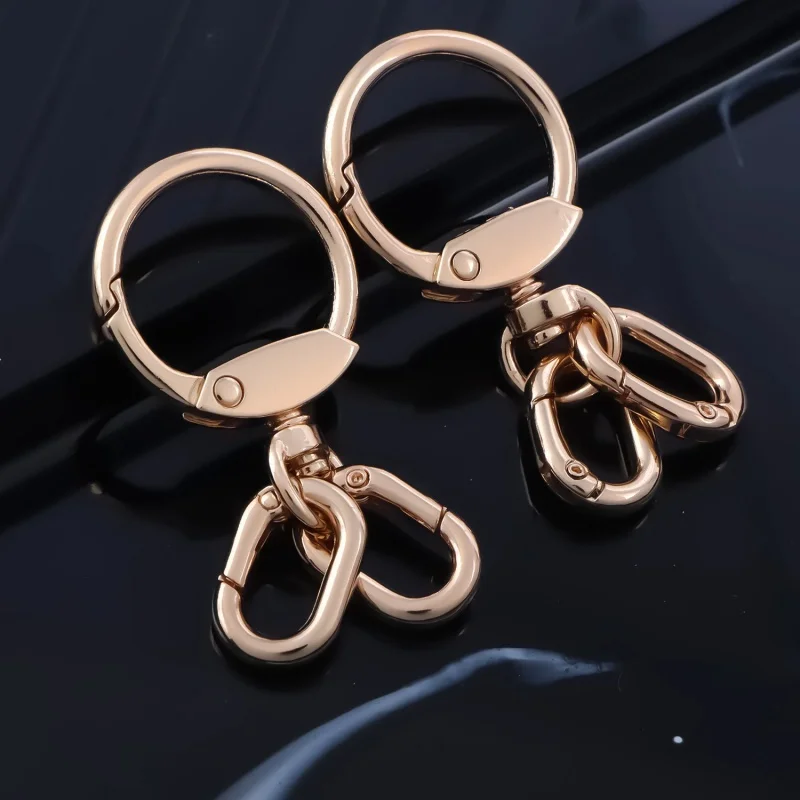2 PCS Swivel Clasp Clip, Metal Lobster Claw Clasps, Swivel Clasp with Key Rings for Keychain Making, DIY Crafts