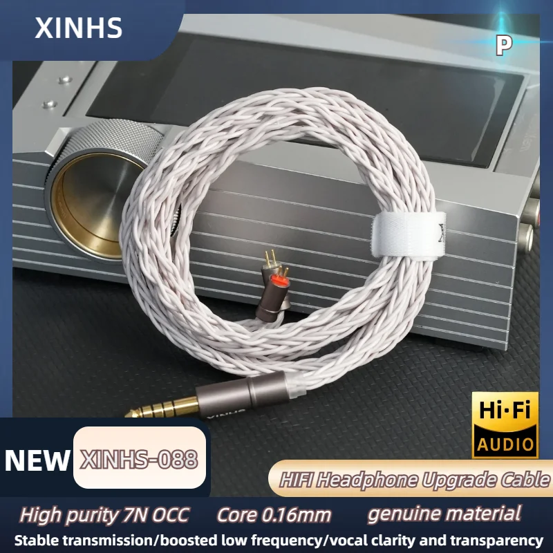 Xinhs 088高純度電磁ヘッドフォンケーブル,4.4mmプラグ,バランス,nx8