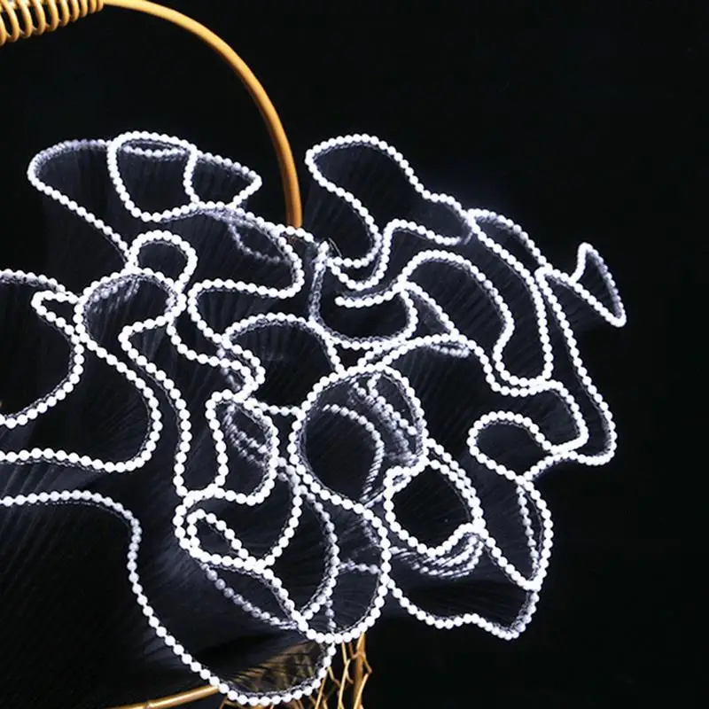 Elegant Pearl Wave Yarn Flower Wrapping Paper - Lace Mesh Bouquet Gift Packaging Decor (28cm x 4 yards)