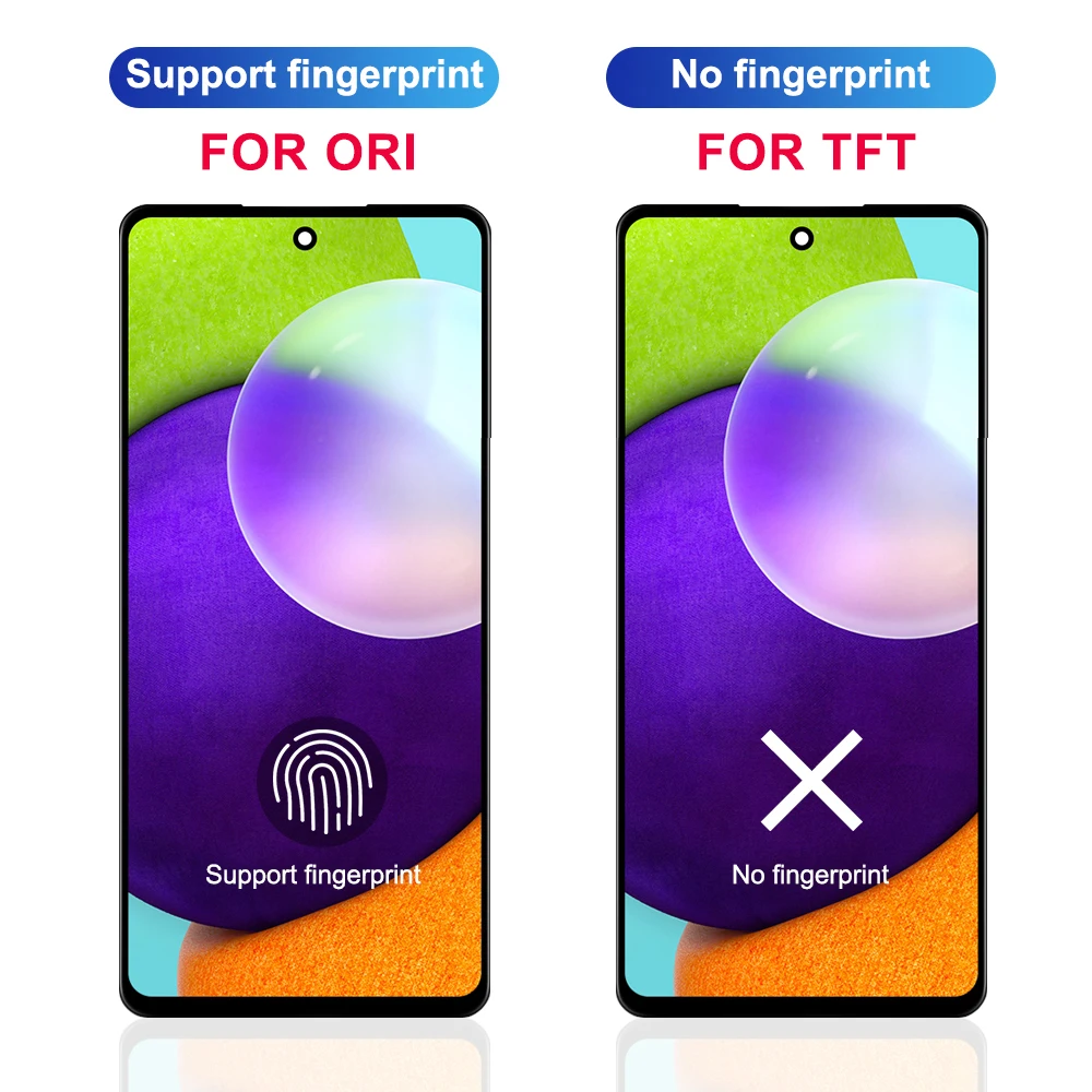 Schermo TFT A52 per Samsung Galaxy A52 4G A525F A525F/DS LCD Touch Screen + Cornice A52 5G A526B A526B/DS Ricambio Completo - immagine 6