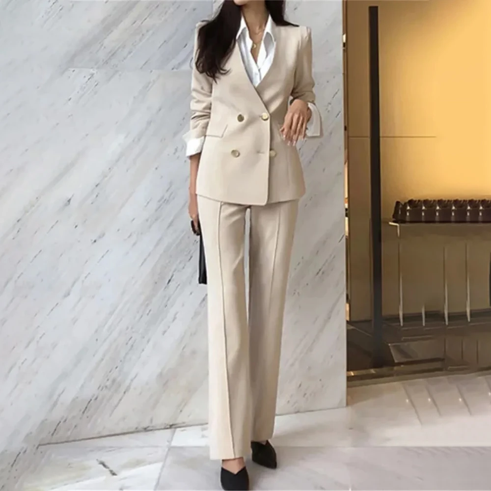 

Spring Autumn Women's Suit Business Office Ladies V-Neck Blazer With Belt Two-Piece Sets Female Elegant Temperament Наборы брюки
