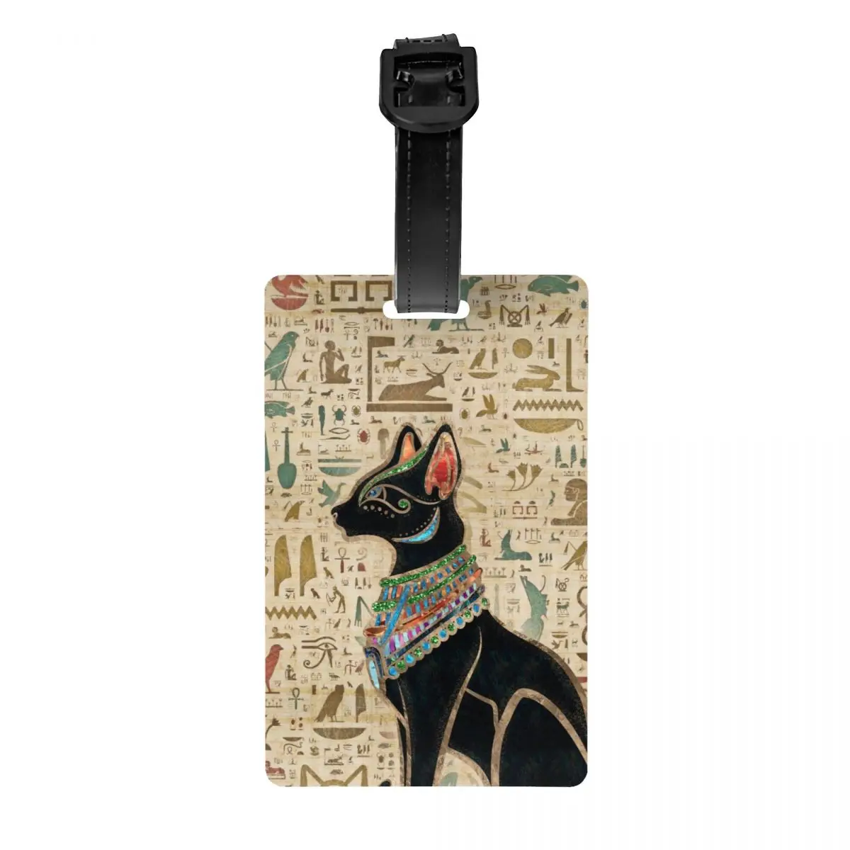 

Египетский багажный ярлык Bastet с котом на заказ, античный Египетский художественный багажный ярлык, личная Обложка, идентификационная ярлык