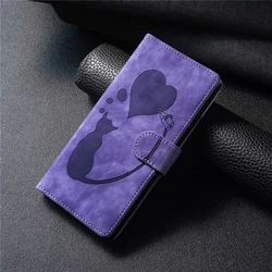 Elegant Cat Design Leather Flip Cover Wallet Phone Case for Xiaomi Poco C75 5G (PURPLE)