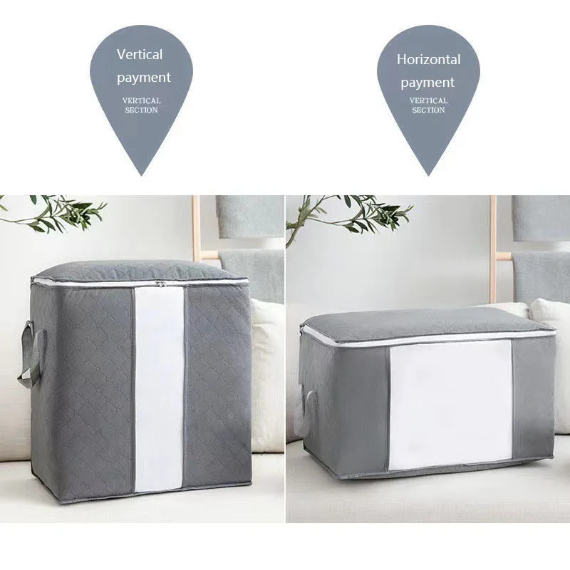 Foldable Storage Bag Clothes Organizer Waterproof Oxford Clear Window Clothing Wardrobe Organizer Home Non Woven Storage Box 6