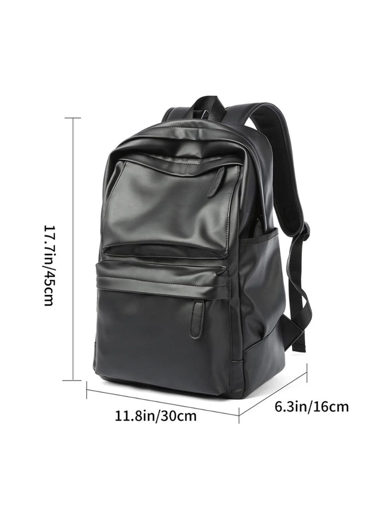 Men's Fashion Backpack PU Leather Waterproof Casual Travel Bag for 14-Inch Laptop Sb2b6198d970144f5a7d8b45cd583de3bz