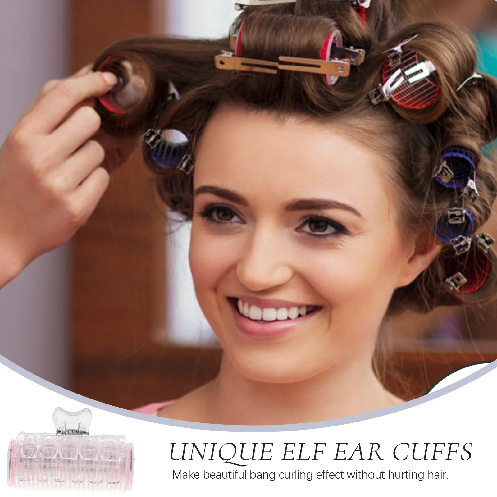 USB Charging Hair Curler Bang Hair Styling Roller Automatic Heating Curlers Hairdressing Tools for Woman (Pink)