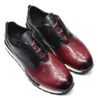 Luxury Brand Design Mens Casual Sneakers Genuine Leather Lace-up Oxford Shoes Engraving Letters Pattern Social Travel Shoes Man