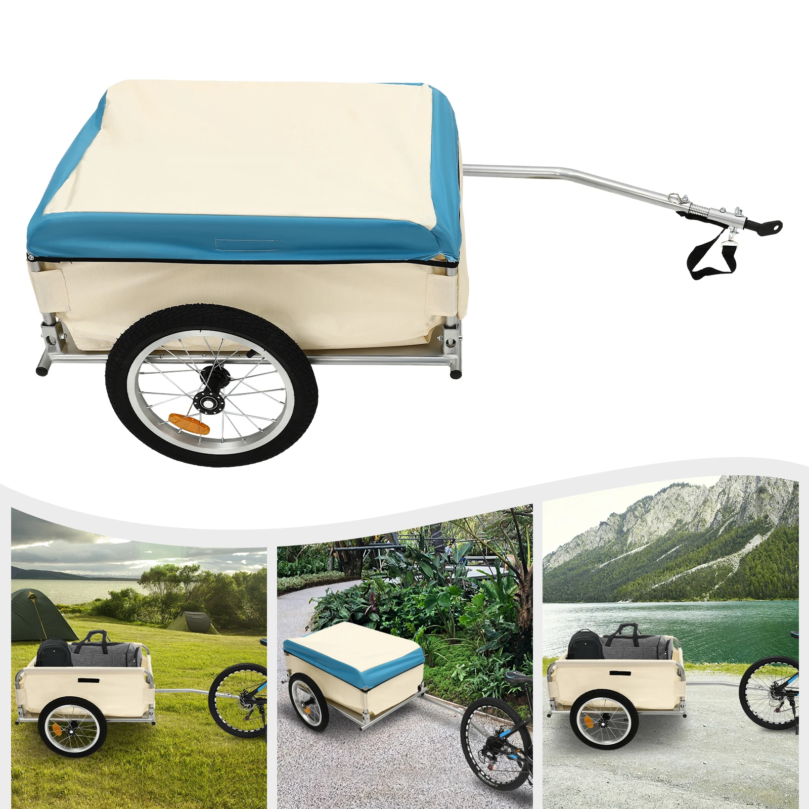 Aluminum Utility Cargo Bike Trailer 50kg Load Transport Trailer Multiple Wheels for Mountain Bike proplus wheels for transport case 4 pcs