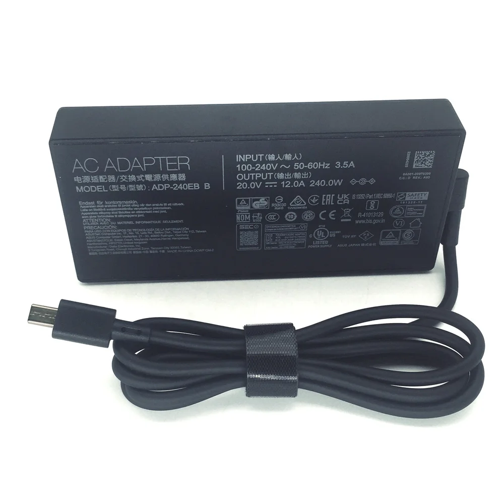 ASUS 노트북 TUF 게이밍 A14 A16 FA401UM FA401KM FA608WP FA608UM 충전기 ADP-240EB B ADP-240EB 용  240W 20V 12A AC 어댑터